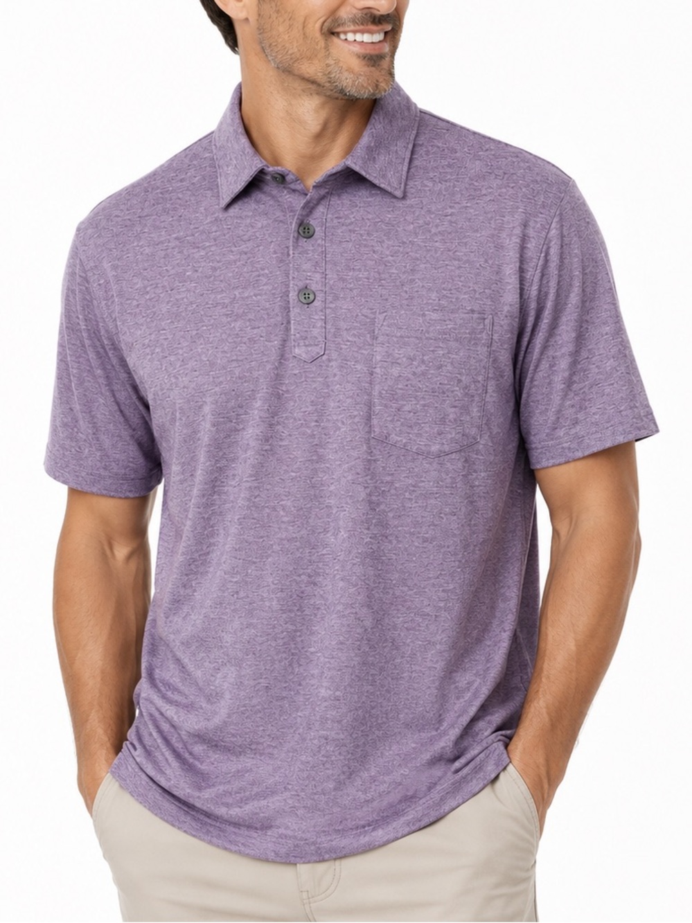 Banana Republic Heather Purple Short-Sleeve Polo NWT #125